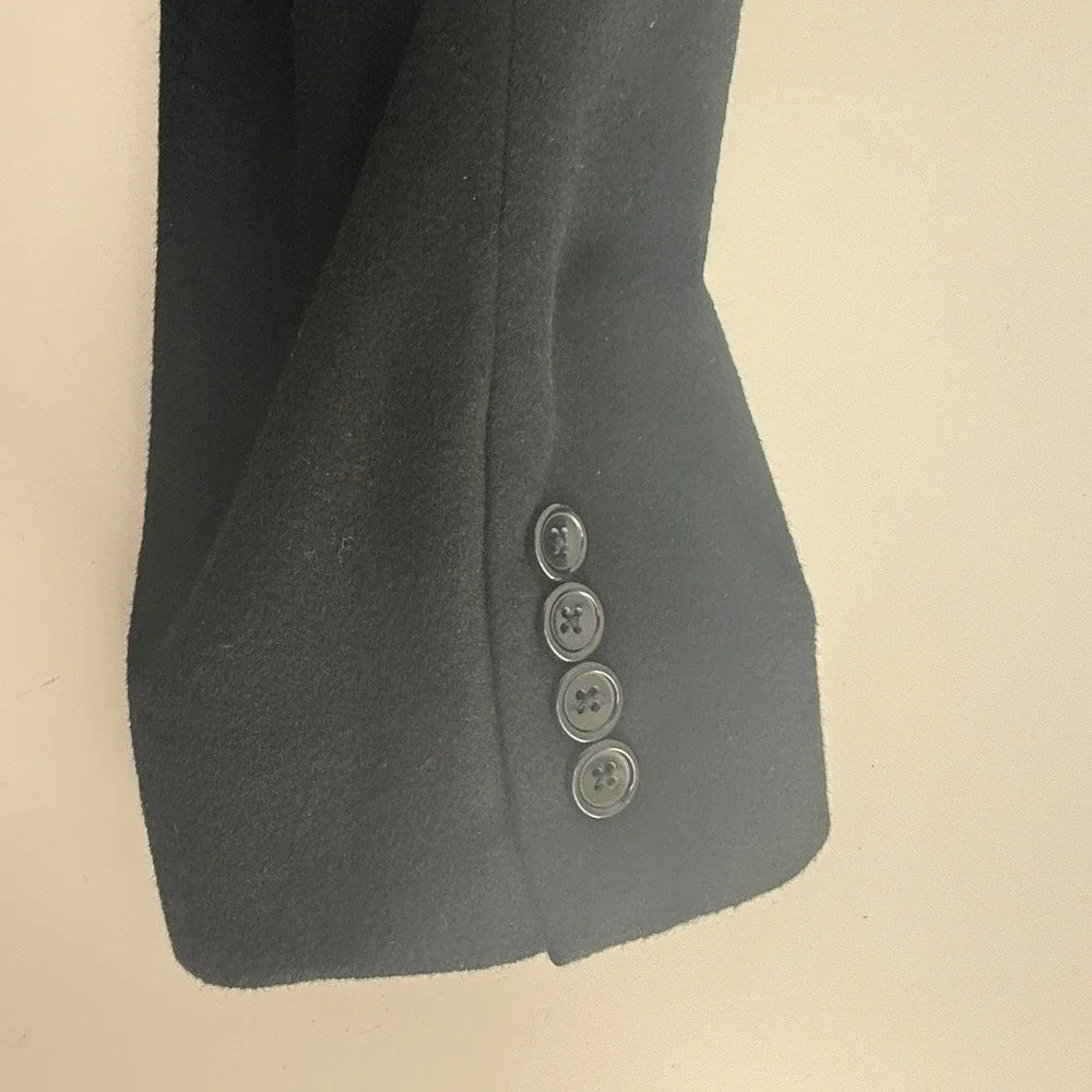 Nautica Mens 40R Black Wool Silk Cashmere Blend Two Button Blazer Sport Coat